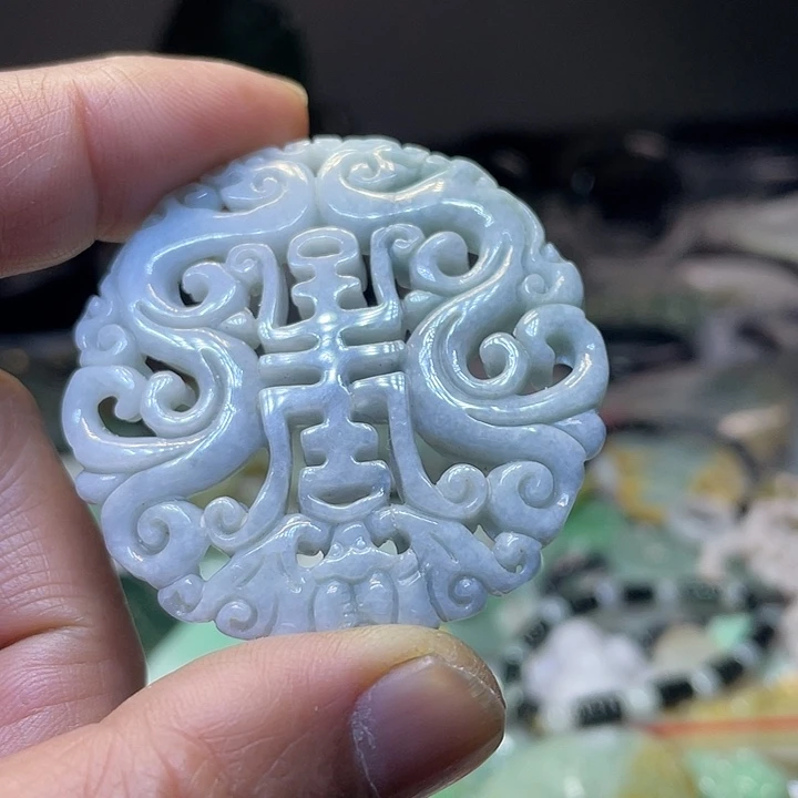 翡翠未镶嵌吊坠(不含链)福禄寿禧