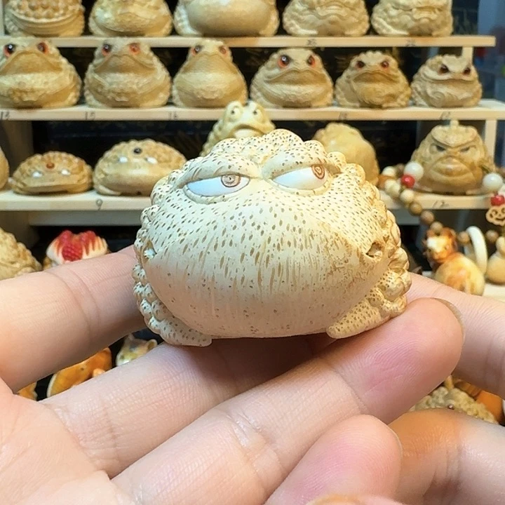 竹༄****࿐竹根雕金蟾手把件