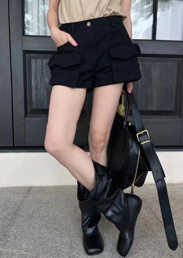 菜花 福（1chc221#）工装口袋！辣妹休闲短裤 4-22