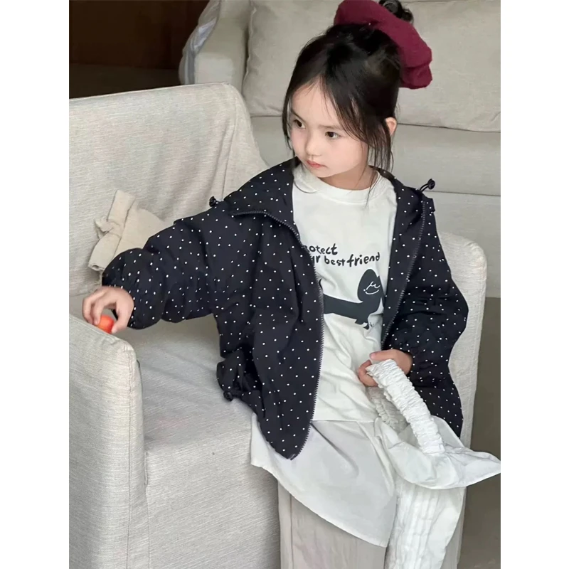 【现货】郝叔童品秋季新款2025女童时尚韩版波点休闲外套潮HZ53102
