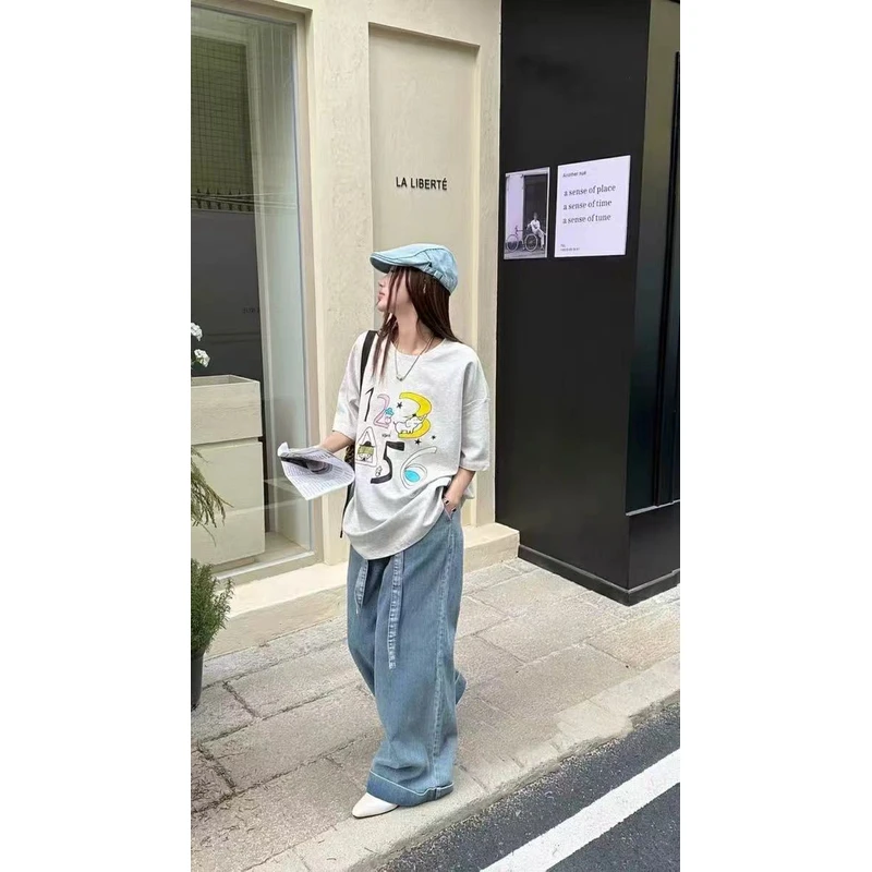 029【夏季新款】胸前数字123456圆领短袖