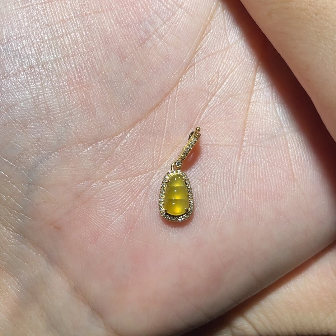 幸****翡翠18K金镶嵌吊坠(不含链)