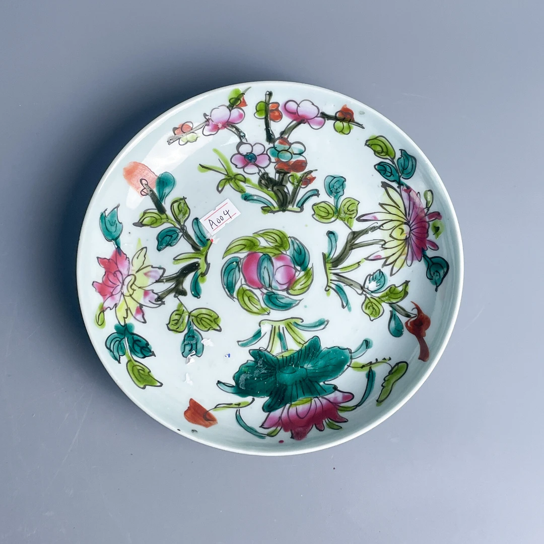 民国粉彩四季花卉纹盘2-M25K6007089