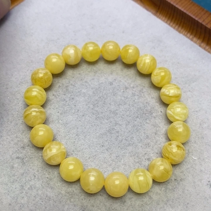 蜜蜡裸石未镶嵌手串