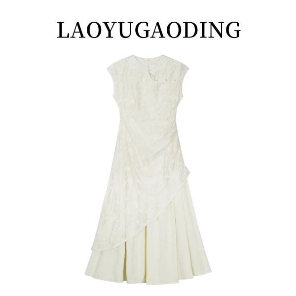 【LAOYUGAODING】高品质-1022小众时尚新中式中国风旗袍刺绣连衣裙