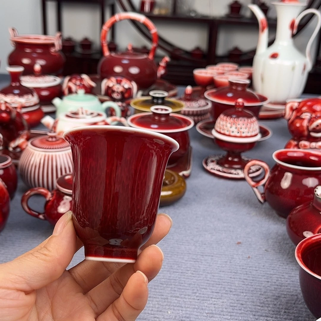 景德镇陶瓷红马坊闻香杯