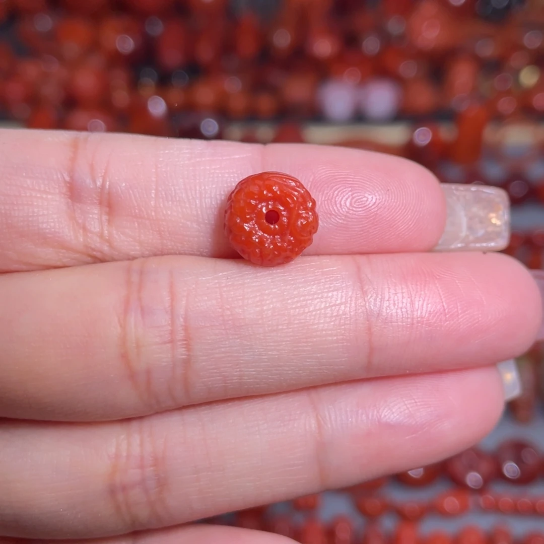 南红玛瑙未镶嵌满色满肉龙扣10mm