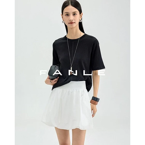 胸94-140长52茶系穿搭时尚盐系高级感短袖针织鱼骨上衣 1308