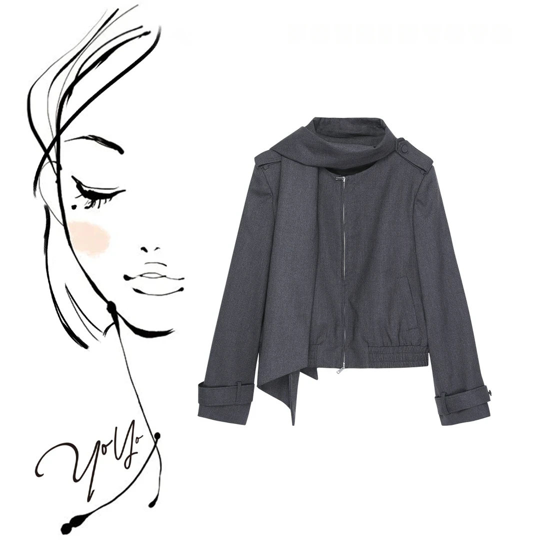 2025年秋季新款 FORNN VTG时装屋 私服自带围巾宽松飞行员夹克