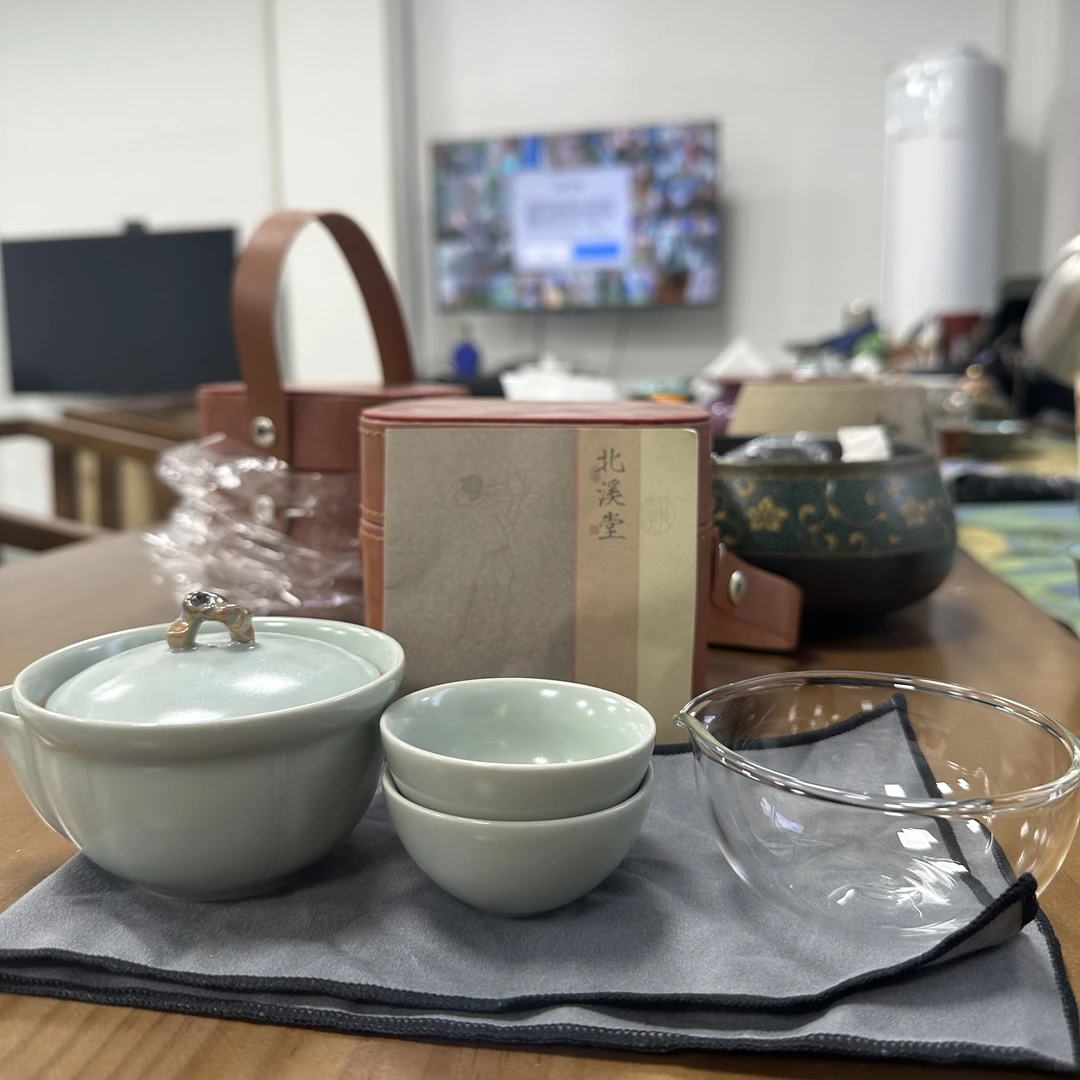 【闪购链接】YS341-汝窑快客一壶两杯（青）