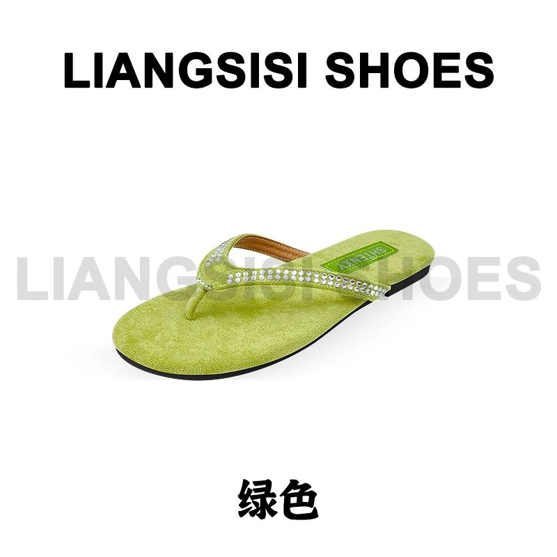 梁思思SHOES夏季新款时尚百搭水钻平底人字拖-901
