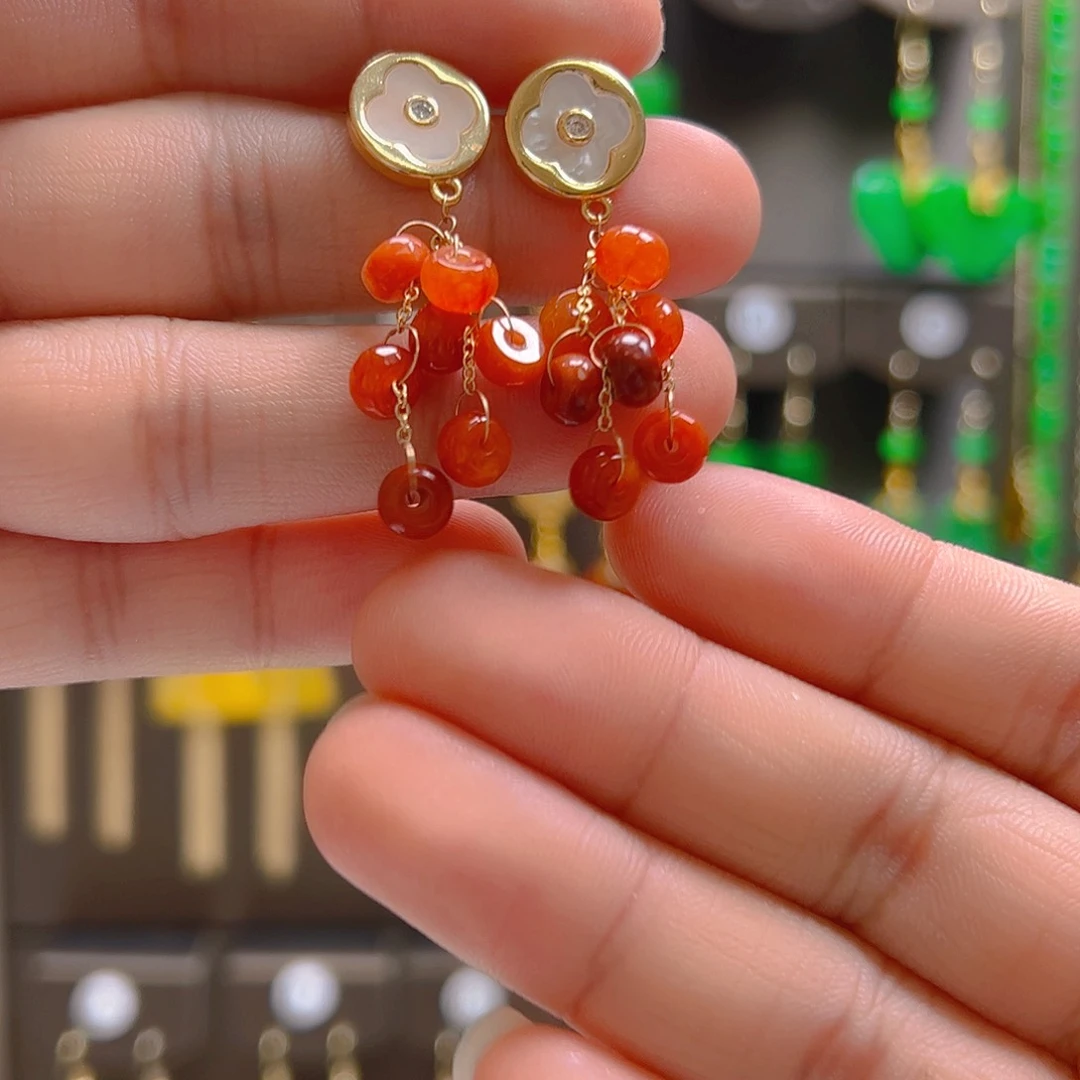 翡翠合金耳饰翡翠