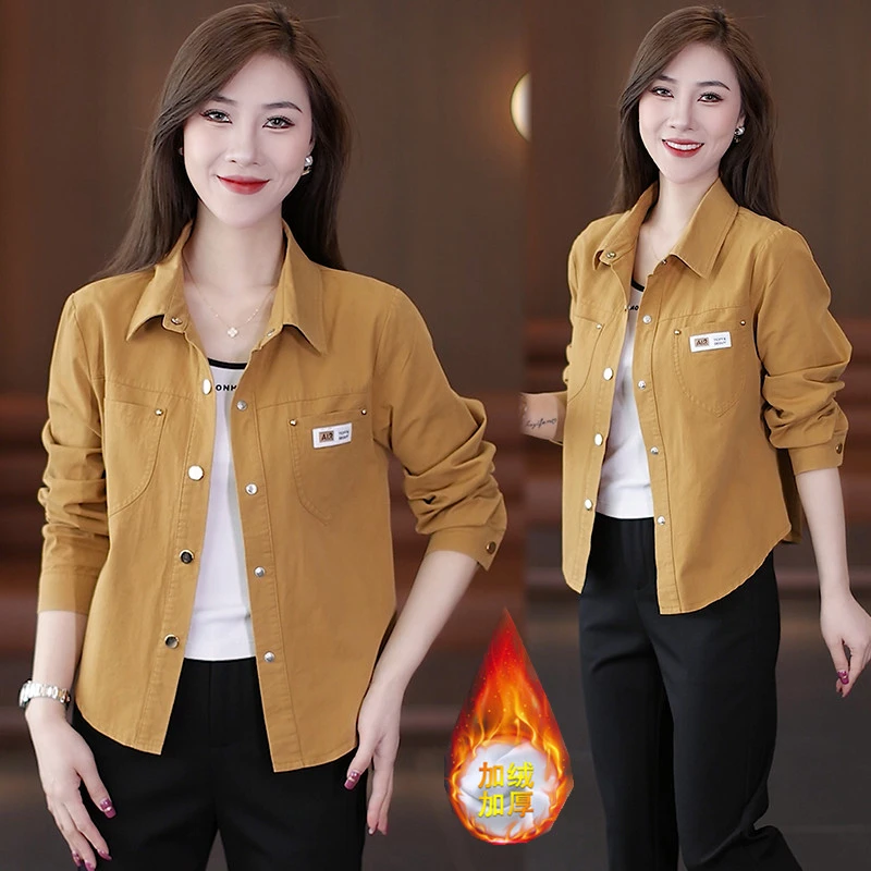 新款加绒外套女秋冬2025年小个子休闲春秋上衣洋气时尚百搭衣服