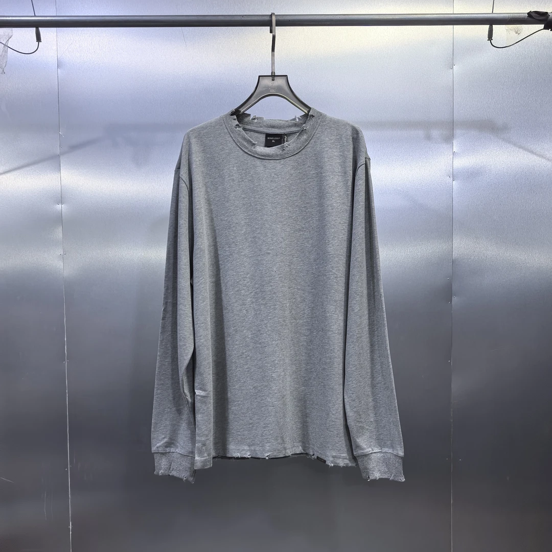 M02-52140-BON基础破坏风格设计时尚圆领长袖