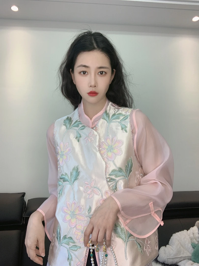 九月     暮云凝紫   新款中式高定显瘦国风中式复古手工汉服马甲