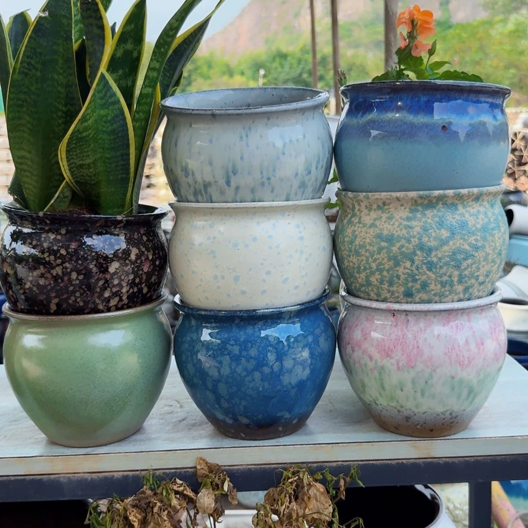 紫砂花盆口15高14（八个套餐