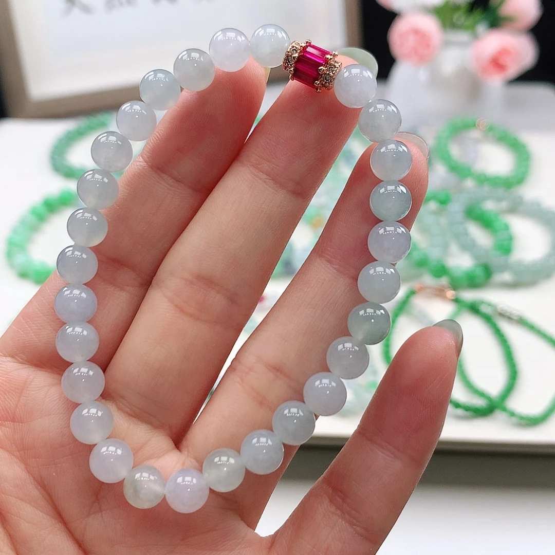 未镶嵌手链翡翠手链6.5mm
