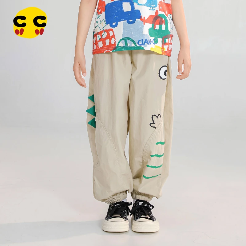 clanc童装男童夏季新款轻薄防蚊裤休闲裤儿童针织运动裤百搭长裤