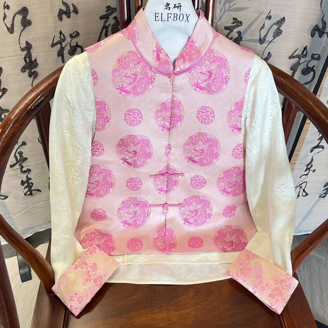 主播推荐 2024春款新中式马甲 提花老宋锦7252