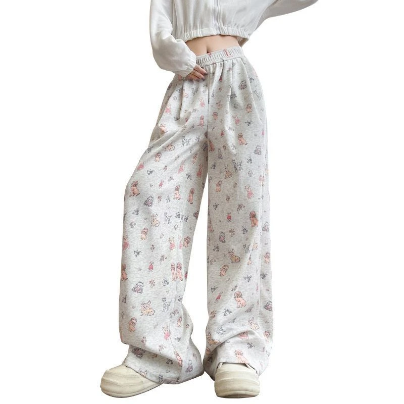 华棉小狗阔腿裤25年秋冬新款高腰显瘦休闲遛弯裤窄版直筒山本裤