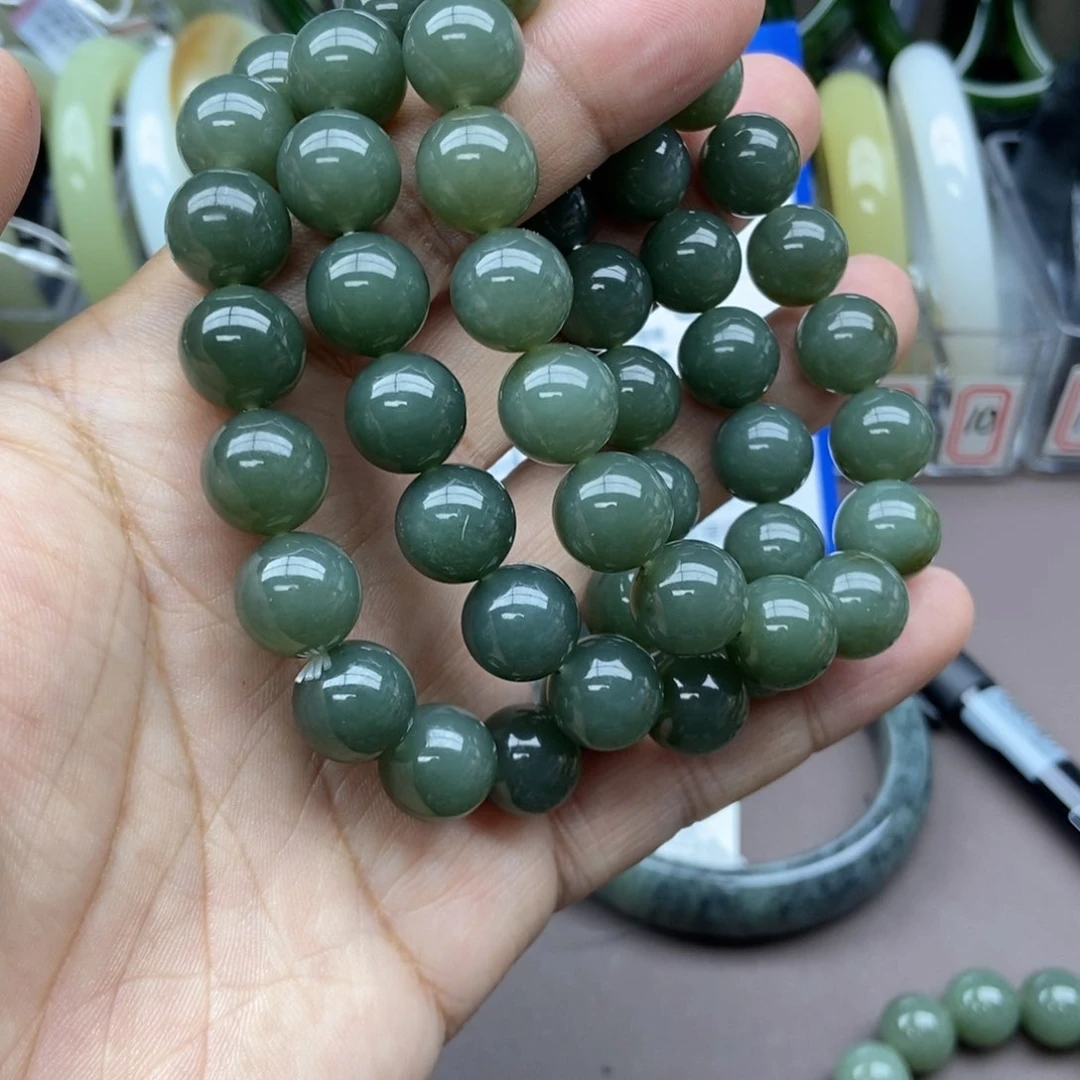 和田玉手串未镶嵌卡12