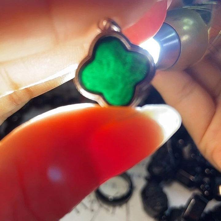 翡翠银S925镶嵌颈饰墨翠