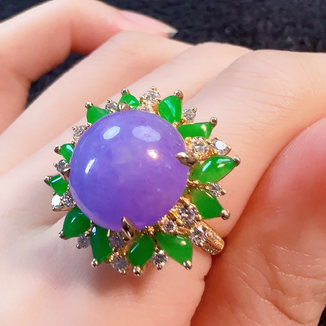 翡翠戒指18K金镶嵌【福利款】签收后24小时鉴赏期