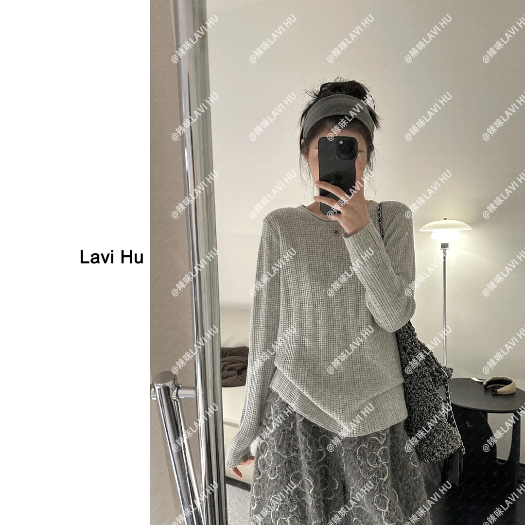 LAVI HU【可可颂】针织韩系百搭时尚打底衫1322