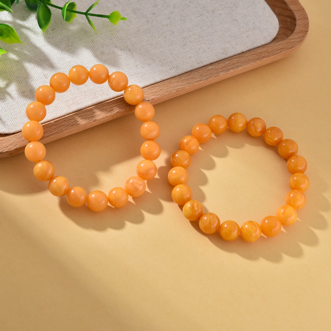 【婉葶珠宝】蜜蜡圆珠手串（多样性发一）