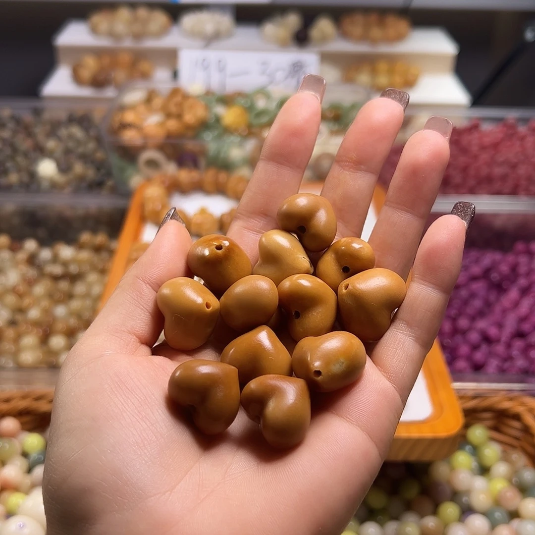 菩提根/象牙果吊坠瑕疵咖爱心6颗孔道有裂