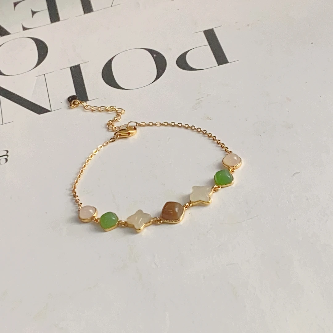 2888/ZY888-855 925银镶精美和田玉手链/多样性发货/一件