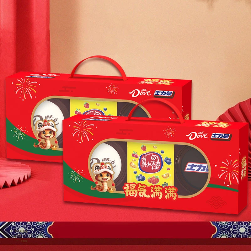 德芙福气满满礼盒577.5g*2箱新春礼品巧克力士力架休闲零食sy