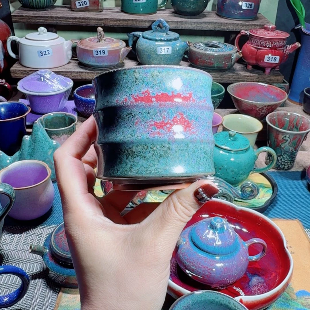神垕高温原矿钧瓷，微瑕