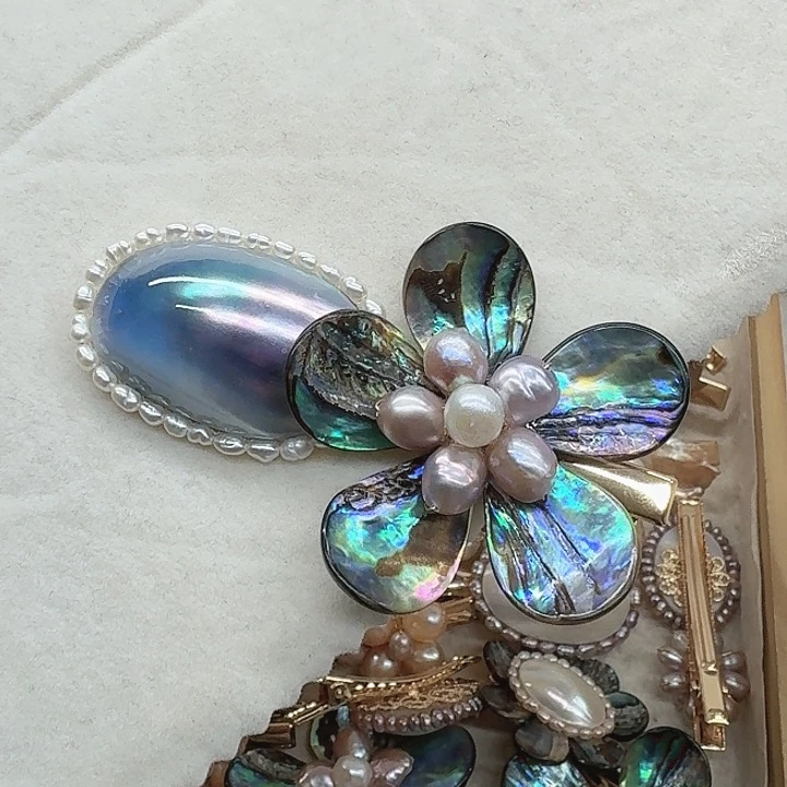 淡水珍珠发饰银S925镶嵌