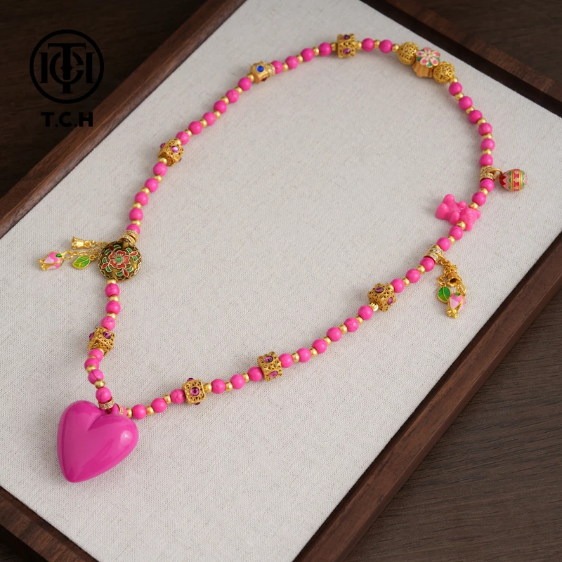 非金属珐琅项链 TCH私服原创时尚百搭手工轻奢项链T75B68E5009