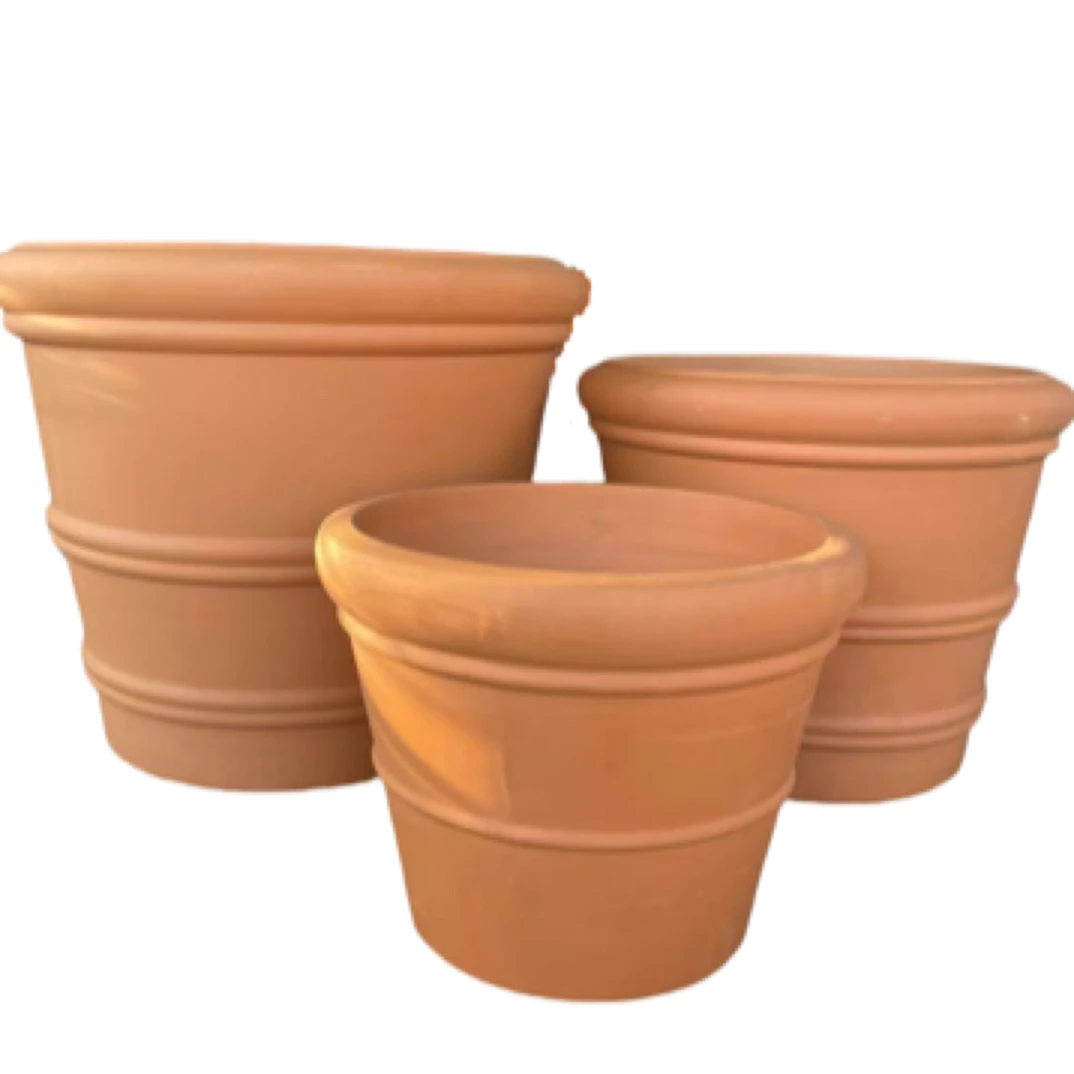 简约红陶花盆大号花盆加厚室外超大口径花盆无釉粗陶透气种植盆