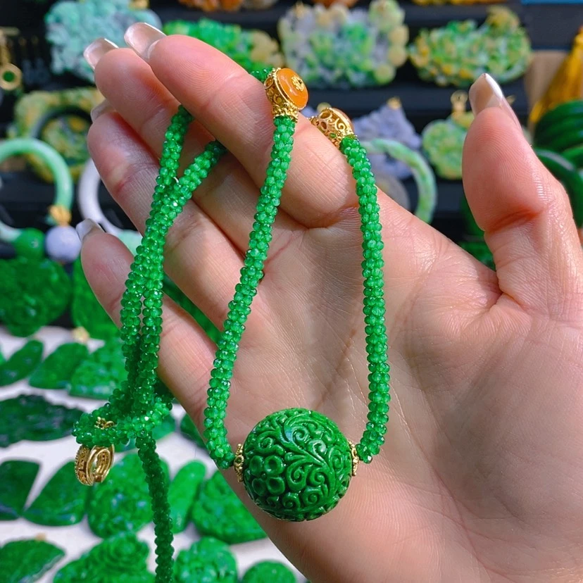 【闪购商品】翡翠颈饰未镶嵌单珠项链