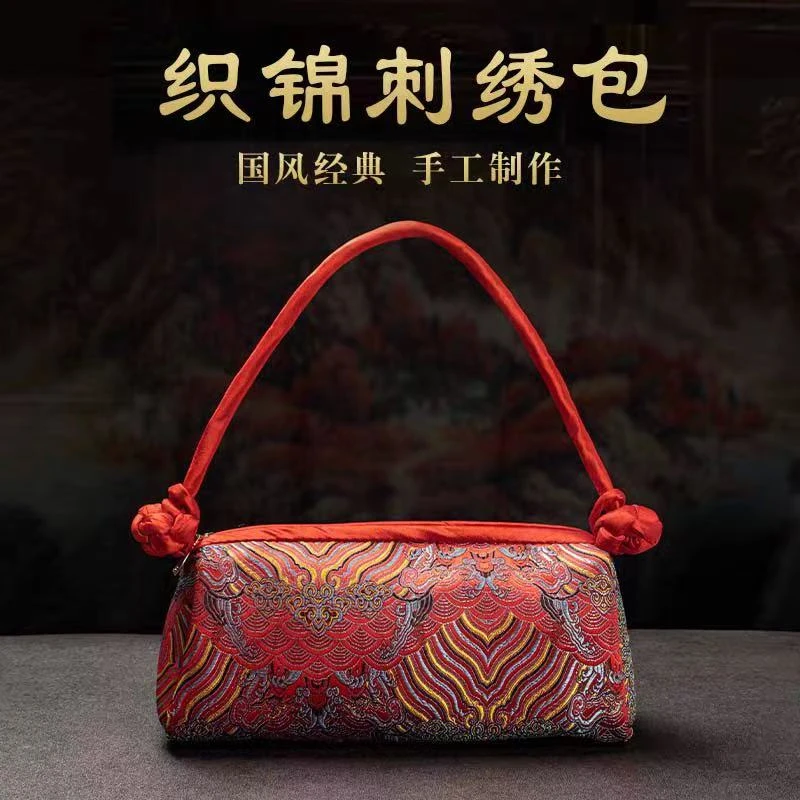 中式织锻工艺包旗袍包手提包