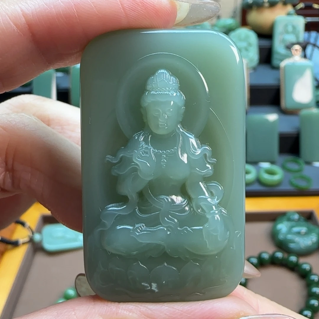 和田玉（碧玉）吊坠(不含链)未镶嵌慵***猫