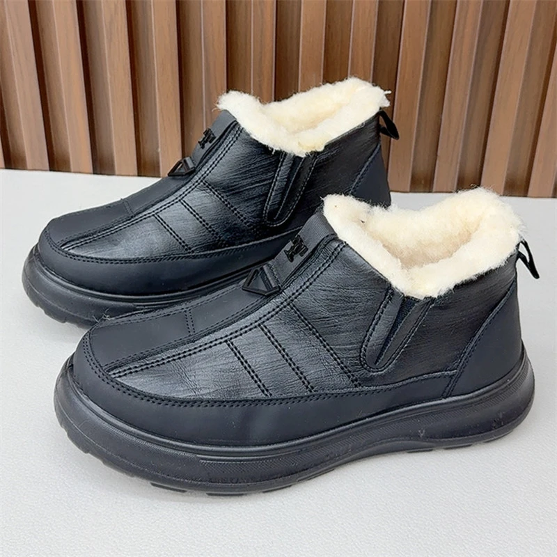 冬季新款加绒加厚厚底男鞋爸爸鞋中老年休闲鞋保暖户外棉鞋轻便
