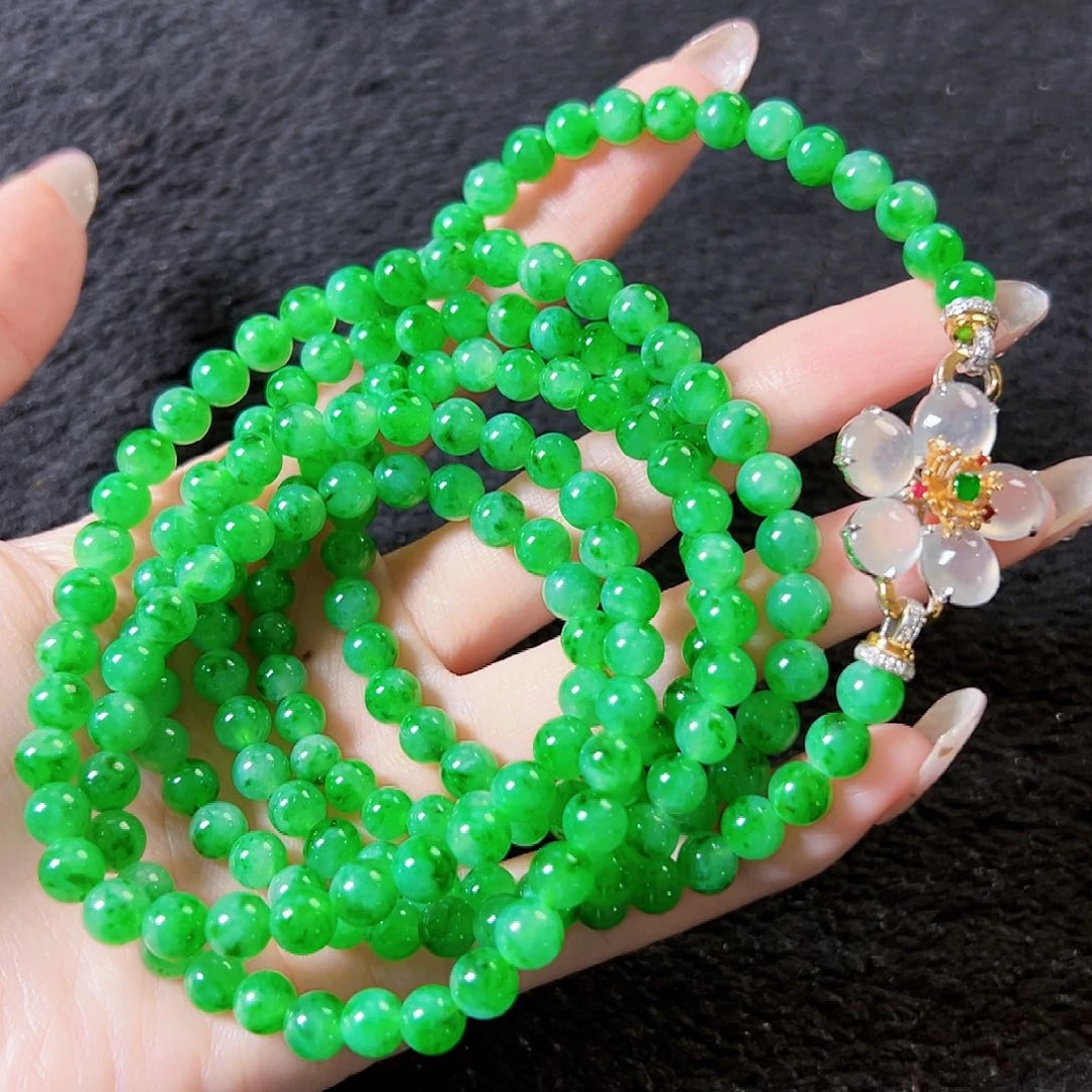 翡翠18K金镶嵌颈饰签收后24小时鉴赏期，过时不退