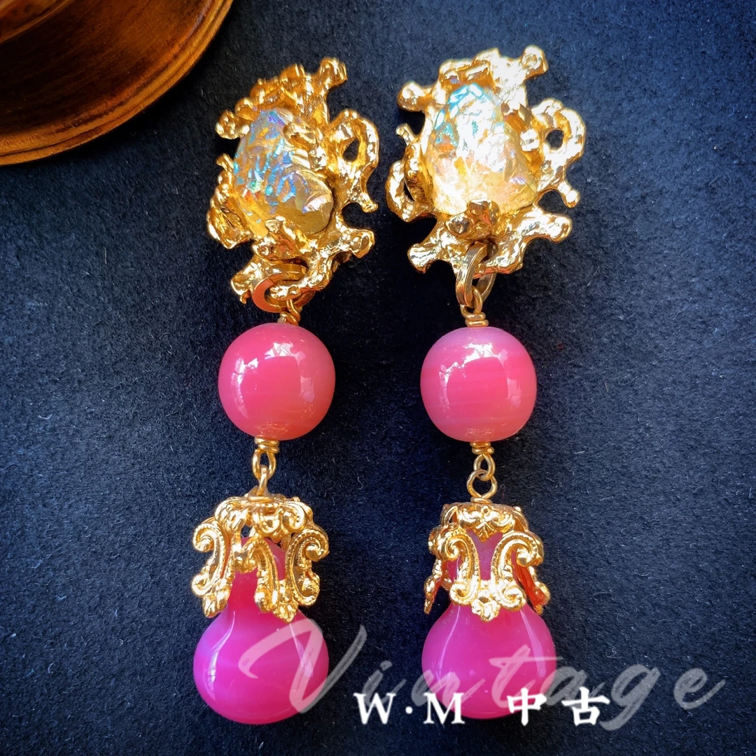 铜合金耳饰 W·M中古-Gavilane(法)扫肩耳夹