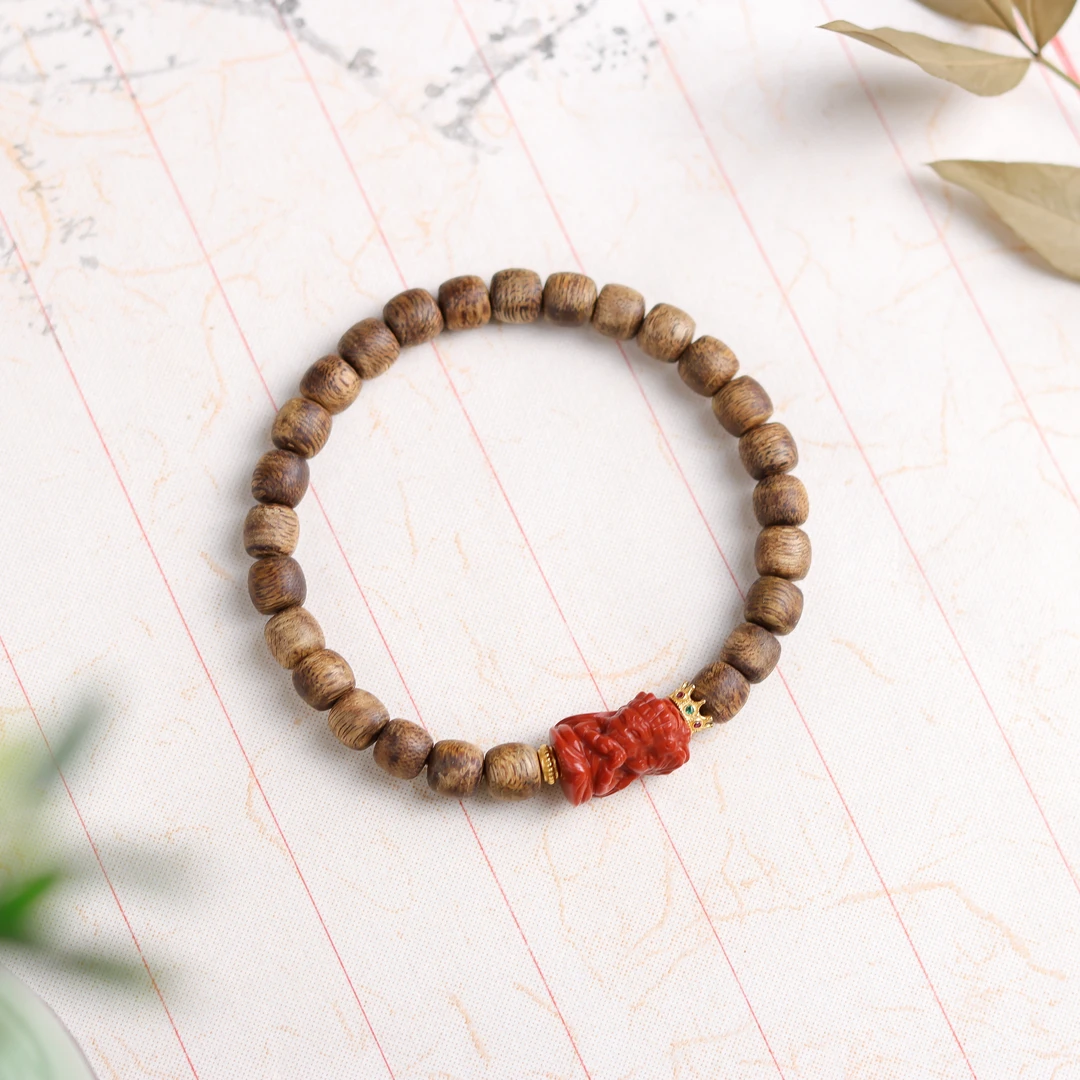 奇楠沉香老型珠扎基拉姆民族风女款单圈手串