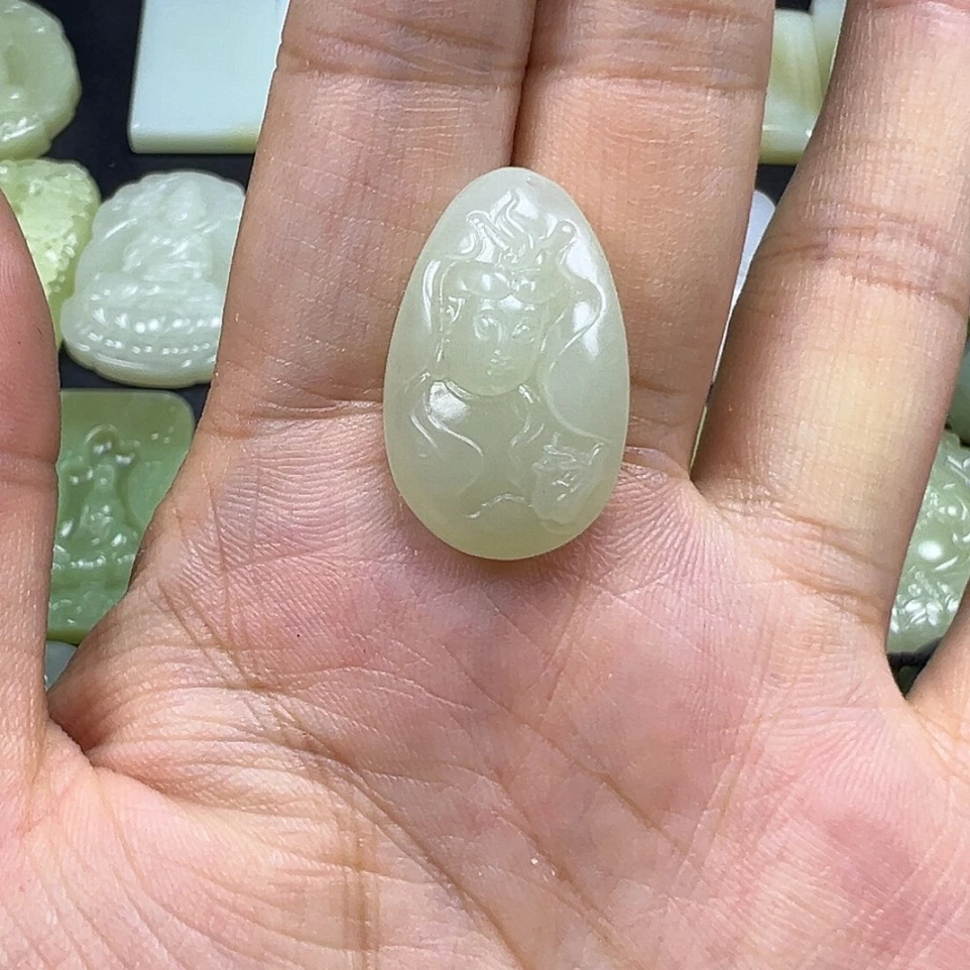 和田玉未镶嵌吊坠(不含链)
