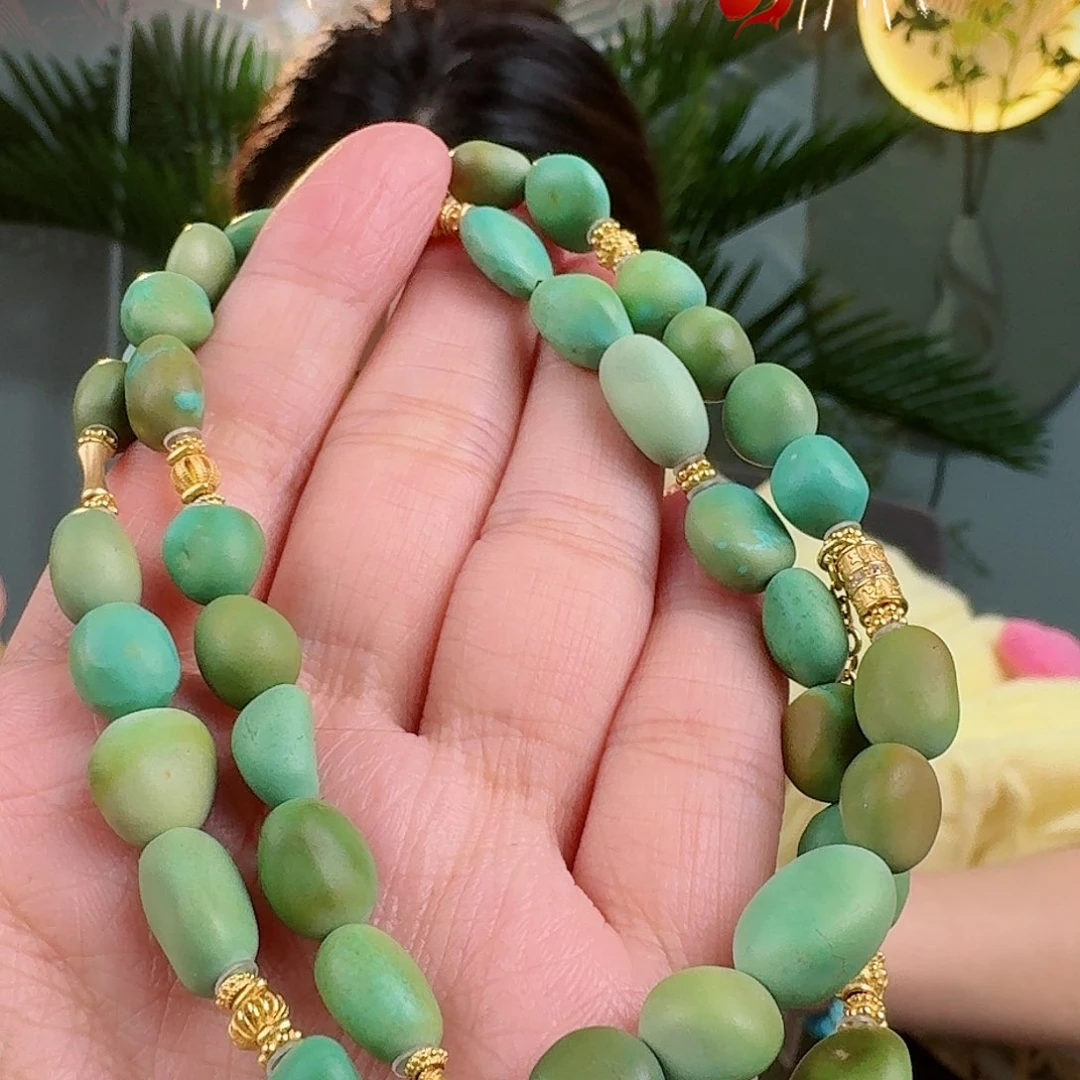 绿松石珠宝奇石18K金镶嵌