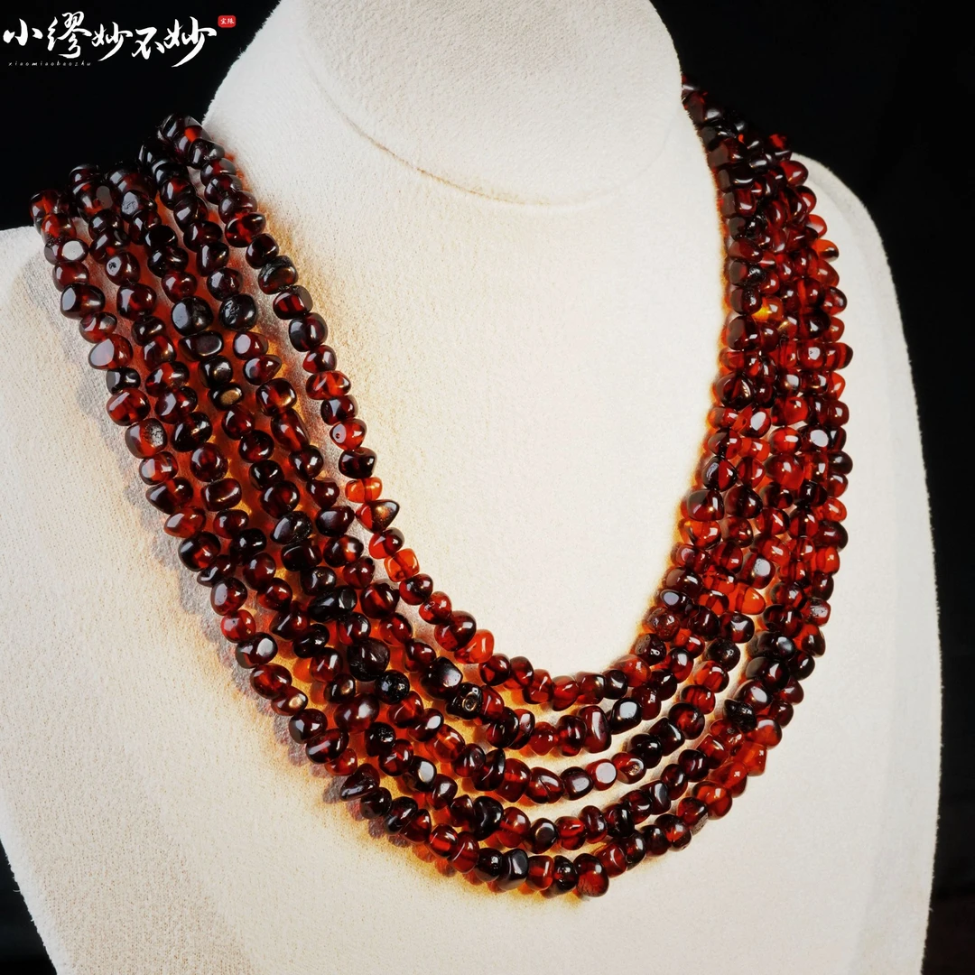 【缪老师严选】sj3827 血珀方糖锁骨项链 多样性发其一