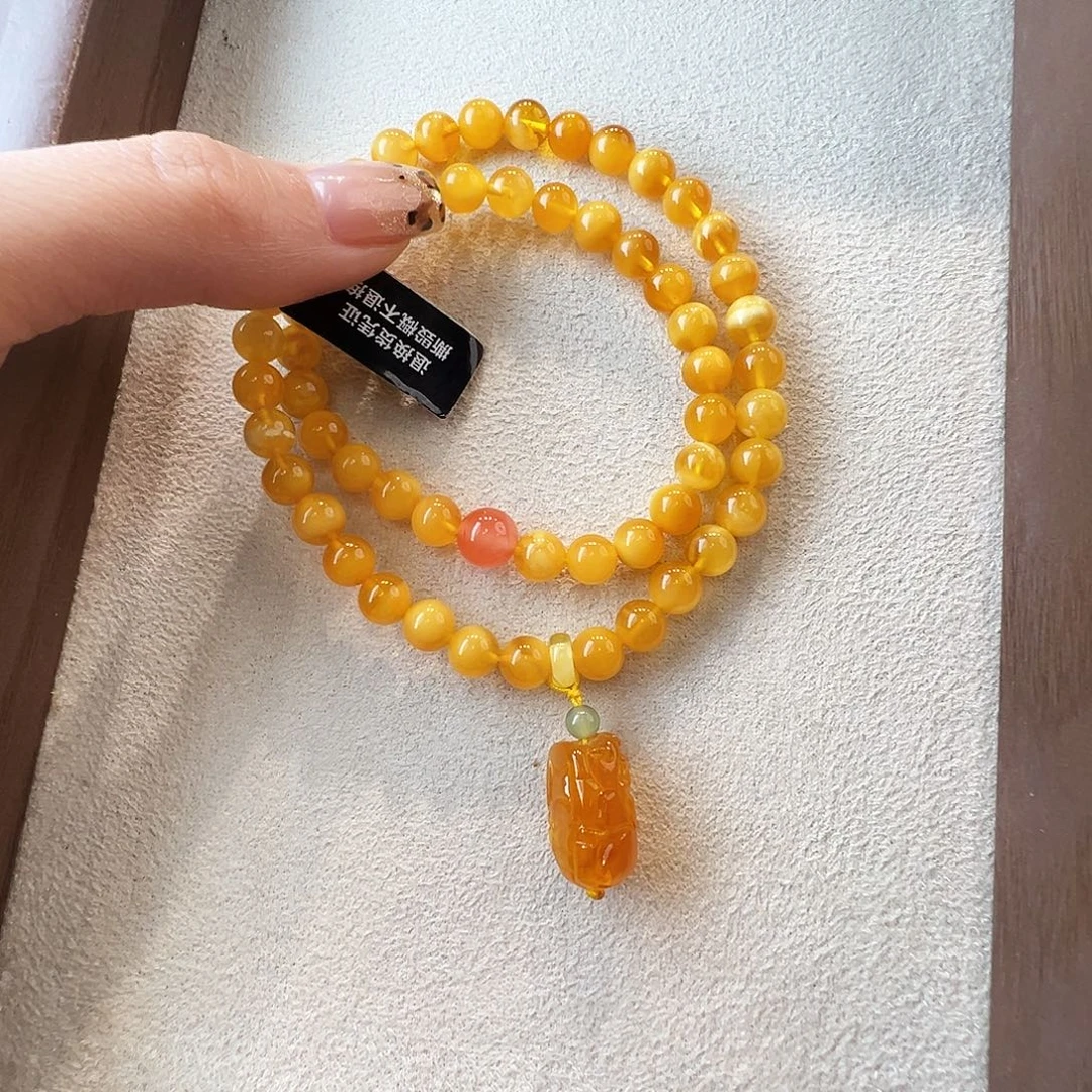 蜜蜡未镶嵌手链蜜蜡6.7mm