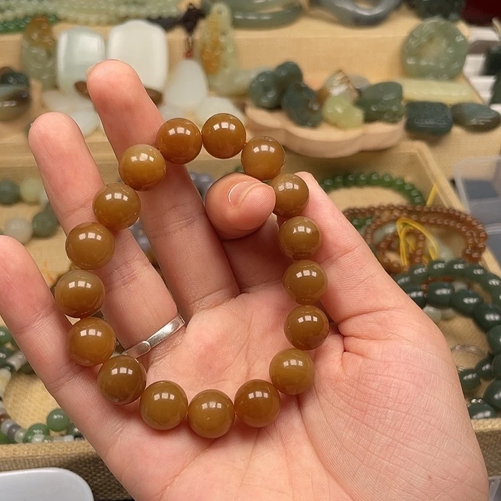 手链未镶嵌和田玉（糖玉）