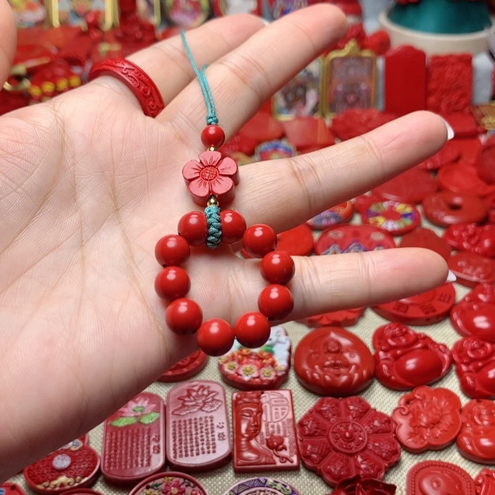 天然辰砂工艺品朱砂手机坠