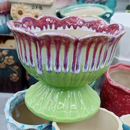 多肉绿植陶瓷花盆9.9包邮，有空